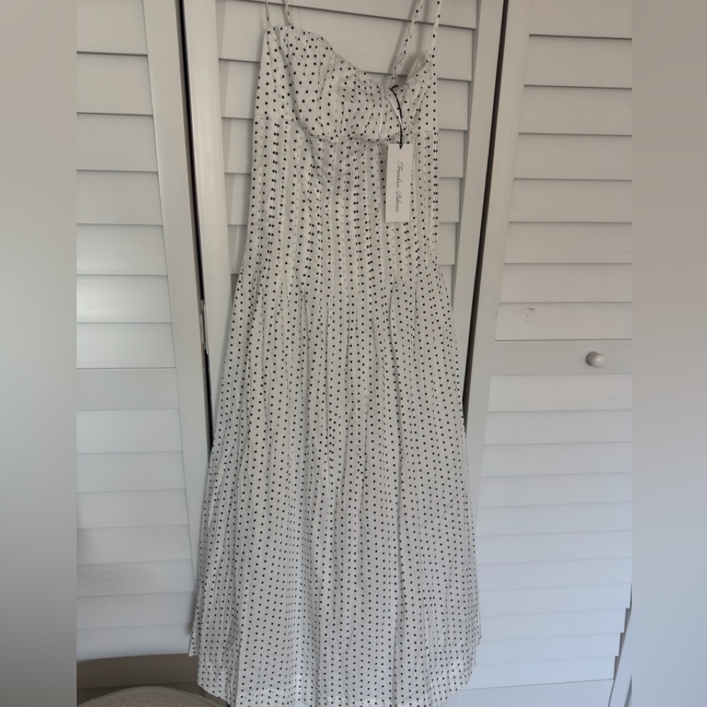 Frankie’s Bikinis drop waist polka dot maxi dress